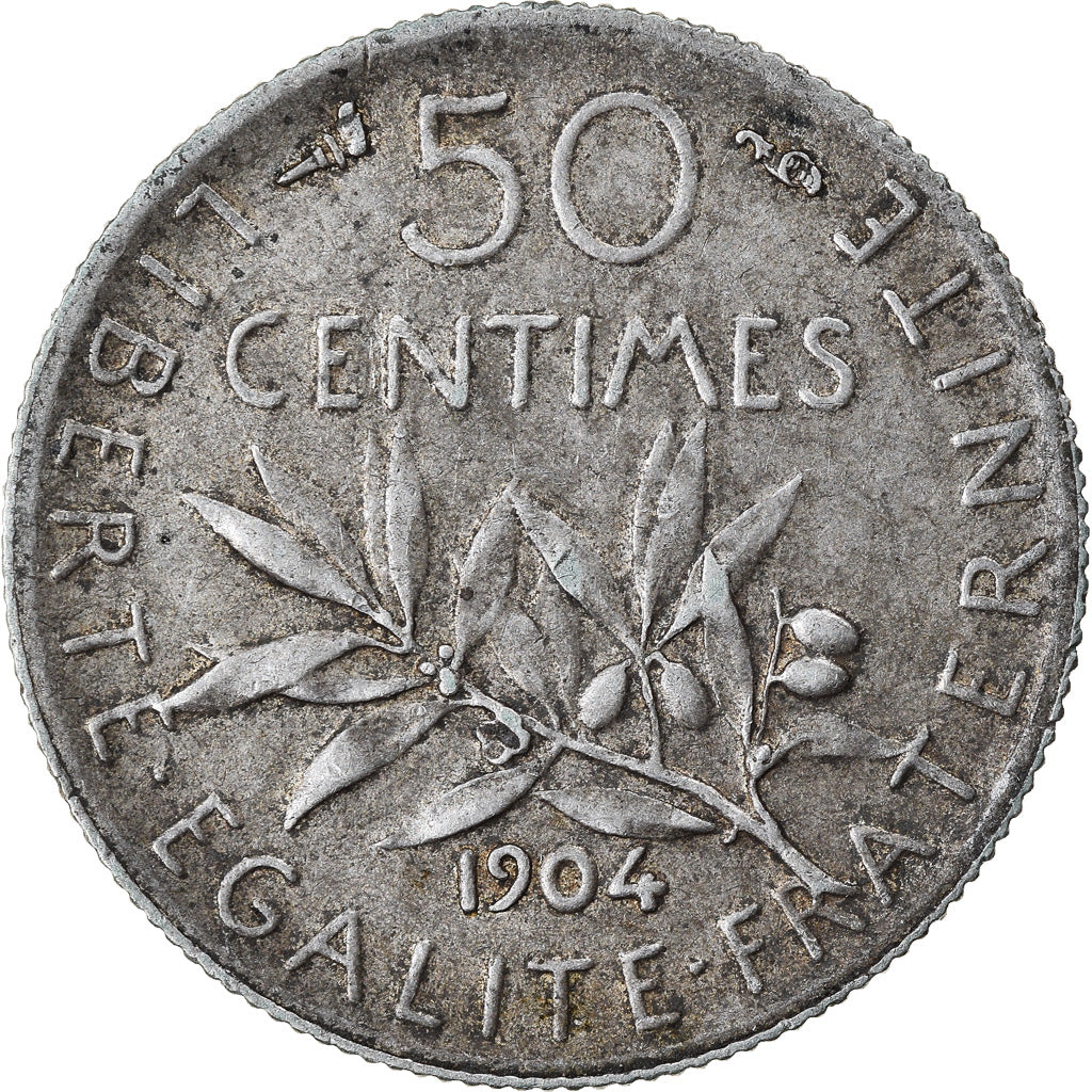 Coin, France, Semeuse, 50 Centimes, 1904, Paris, EF(40-45), Silver, KM:854