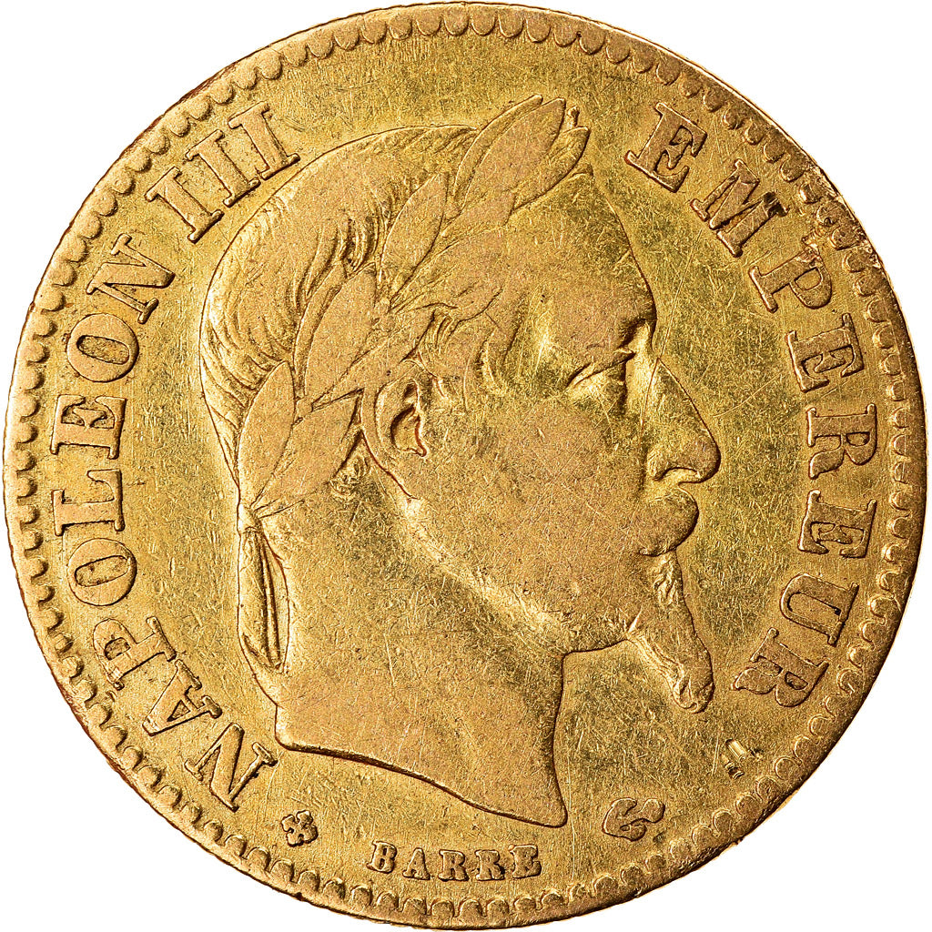 Moneda, Francia, Napoleon III, Napoléon III, 10 Francs, 1863, Strasbourg, MBC