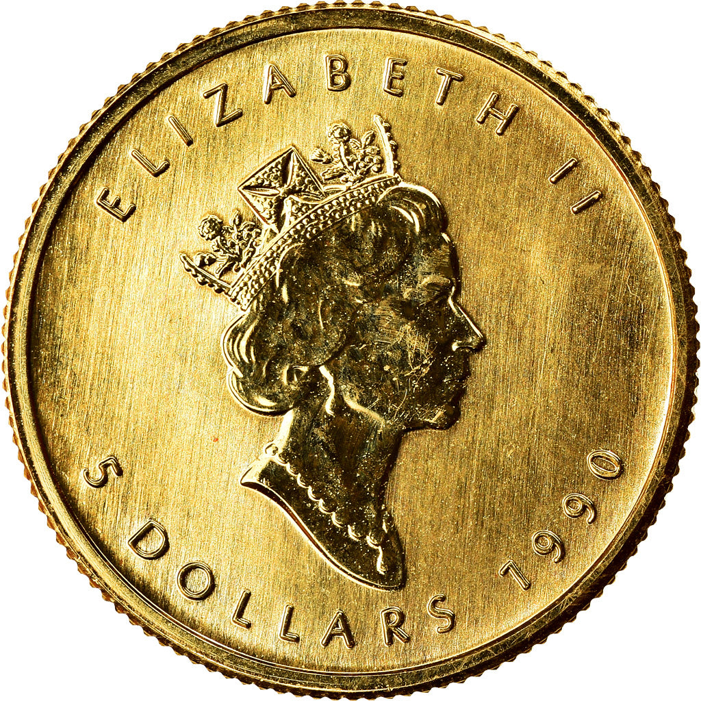 Coin, Canada, Elizabeth II, 5 Dollars, 1990, Royal Canadian Mint, Ottawa