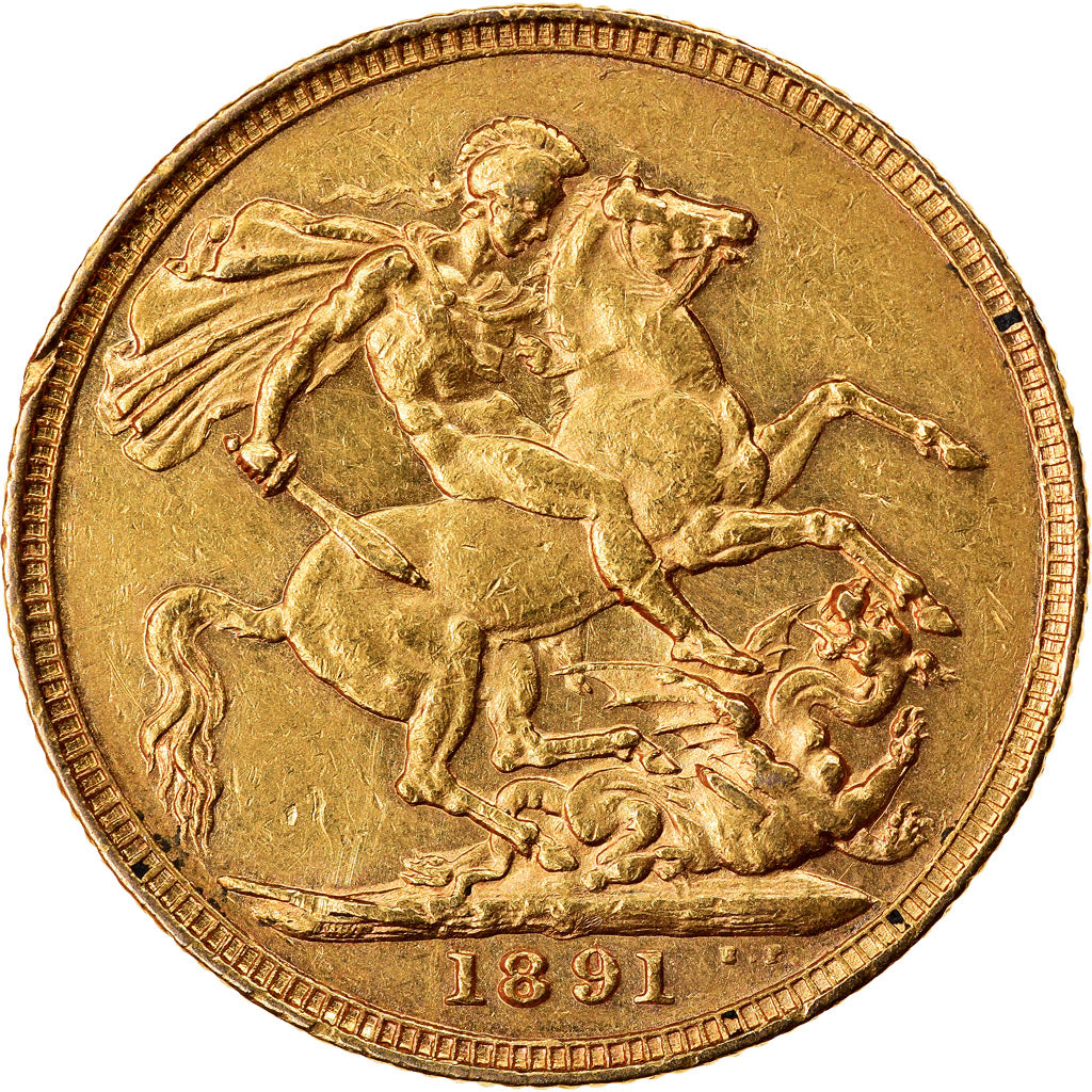 Monnaie, Australie, Victoria, Sovereign, 1891, Sydney, TTB+, Or, KM:10