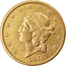 Coin, United States, Liberty Head, $20, Double Eagle, 1874, U.S. Mint, San