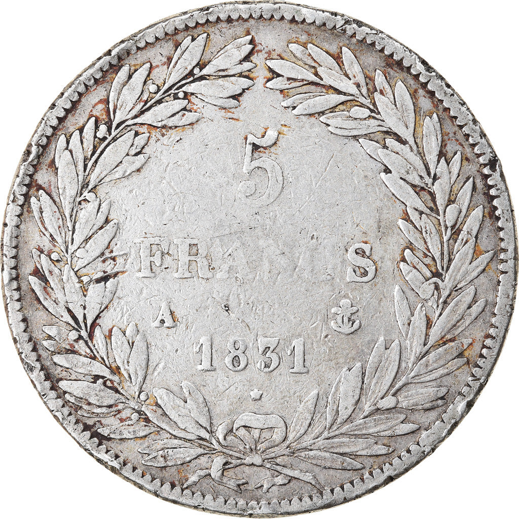 Coin, France, Louis-Philippe, 5 Francs, 1831, Paris, VF(20-25), Silver