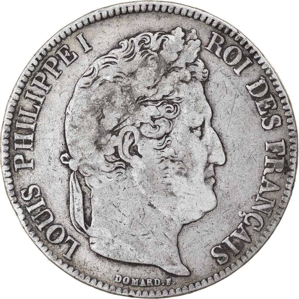 Moneta, Francia, Louis-Philippe, 5 Francs, 1834, Paris, MB, Argento, KM:749.1