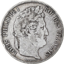 Moneta, Francia, Louis-Philippe, 5 Francs, 1834, Paris, MB, Argento, KM:749.1