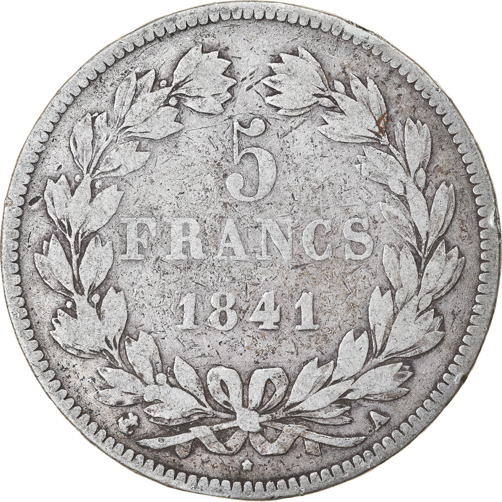 Coin, France, Louis-Philippe, 5 Francs, 1841, Paris, VF(20-25), Silver