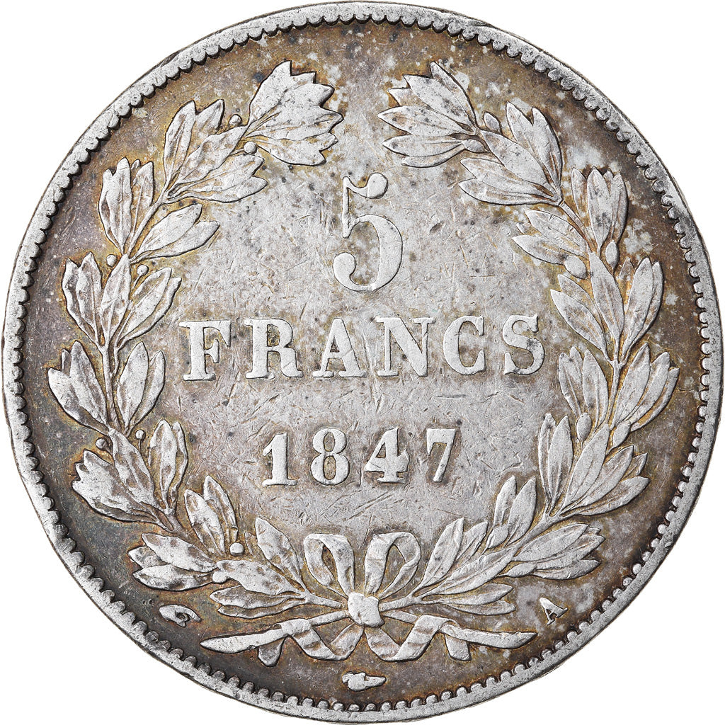 Coin, France, Louis-Philippe, 5 Francs, 1847, Paris, VF(30-35), Silver