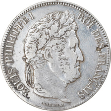 Moneta, Francia, Louis-Philippe, 5 Francs, 1834, Lille, MB+, Argento, KM:749.13