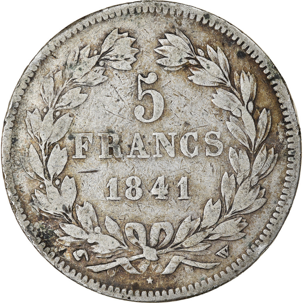 Coin, France, Louis-Philippe, 5 Francs, 1841, Lille, VF(20-25), Silver