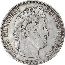Moneda, Francia, Louis-Philippe, 5 Francs, 1843, Lille, BC+, Plata, KM:749.13