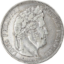 Münze, Frankreich, Louis-Philippe, 5 Francs, 1843, Lille, S+, Silber