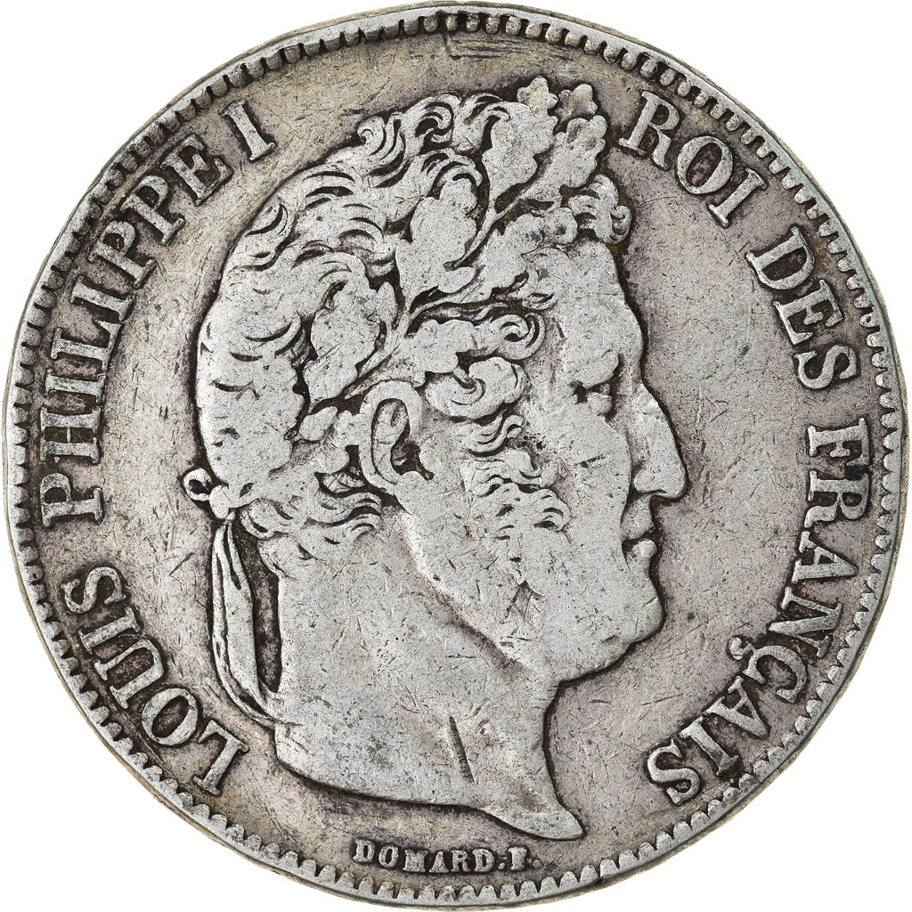 Coin, France, Louis-Philippe, 5 Francs, 1835, Rouen, VF(20-25), Silver