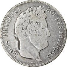 Münze, Frankreich, Louis-Philippe, 5 Francs, 1842, Strasbourg, S, Silber