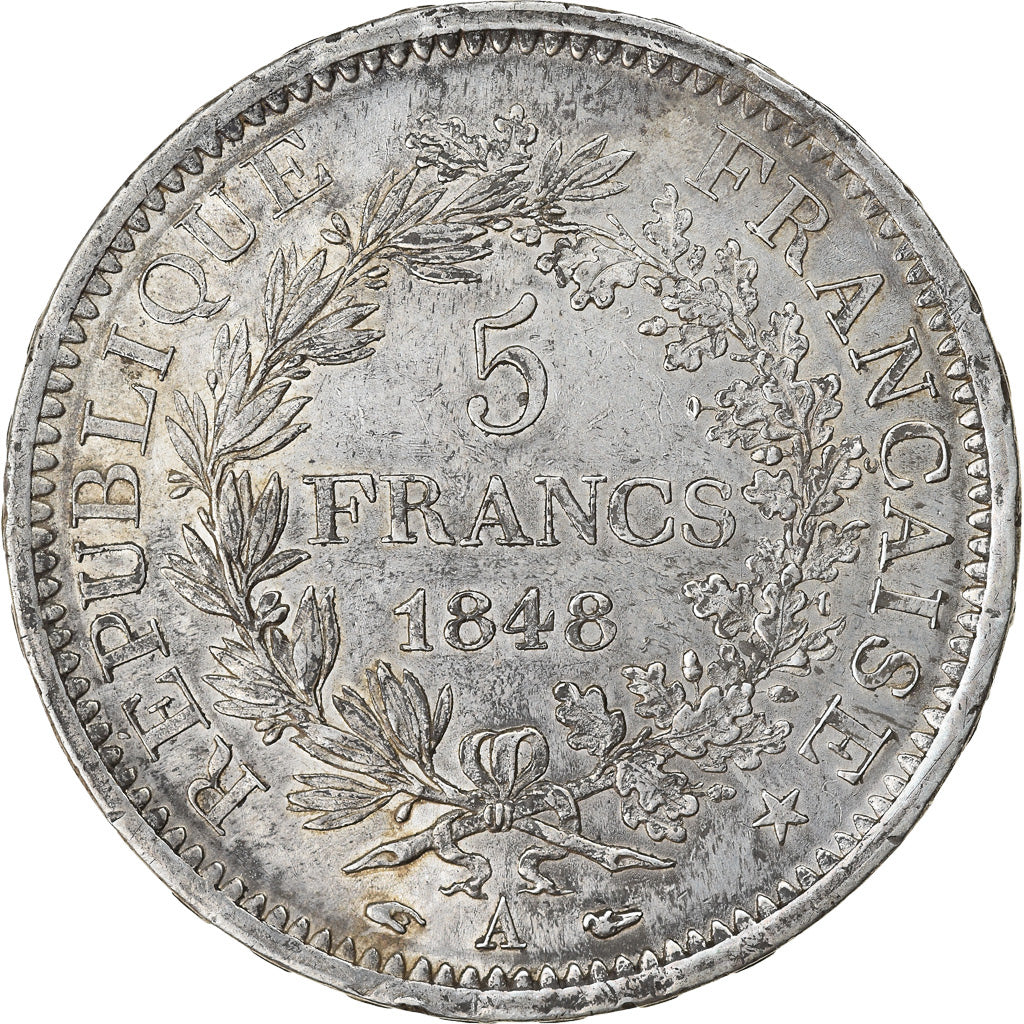 Münze, Frankreich, Hercule, 5 Francs, 1848, Paris, VZ, Silber, KM:756.1