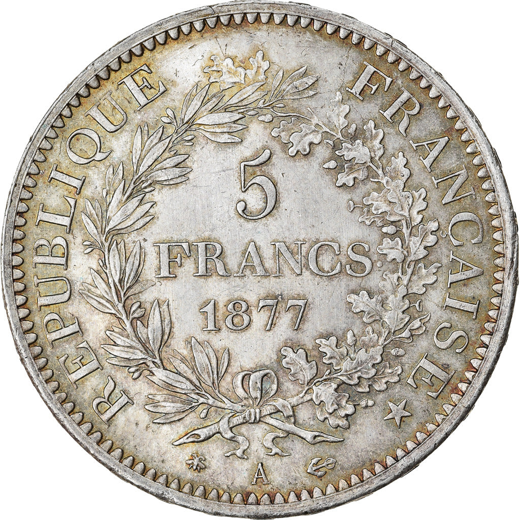 Coin, France, Hercule, 5 Francs, 1877, Paris, MS(60-62), Silver, KM:820.1