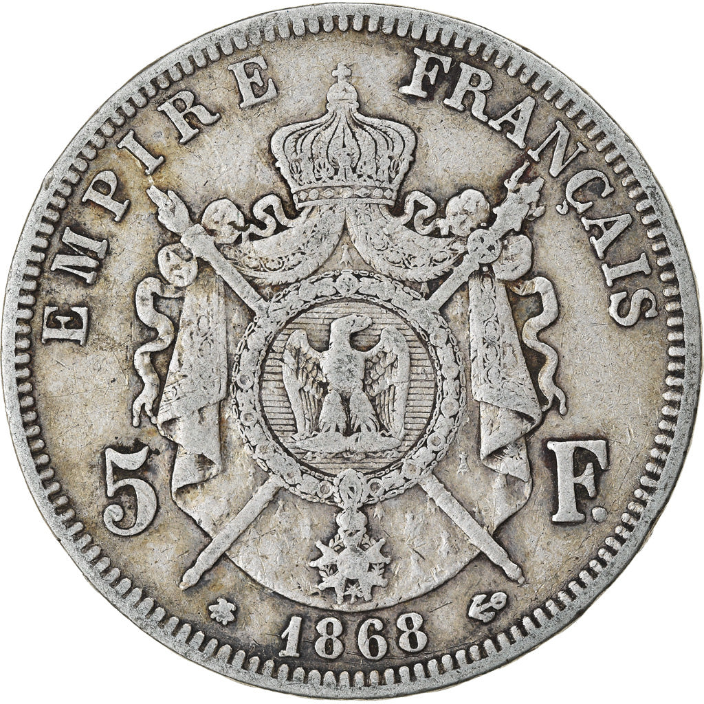 Moeda, França, Napoleon III, Napoléon III, 5 Francs, 1868, Paris, VF(30-35)
