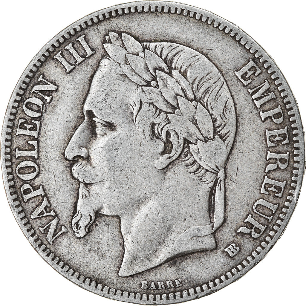 Coin, France, Napoléon III, 5 Francs, 1867, Strasbourg, EF(40-45), Silver