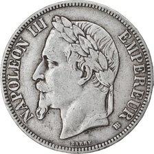 Coin, France, Napoléon III, 5 Francs, 1867, Strasbourg, EF(40-45), Silver