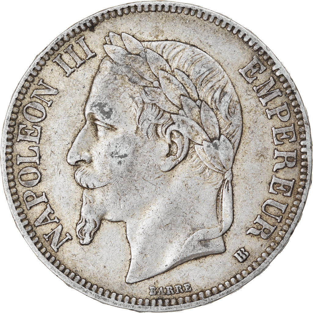 Coin, France, Napoléon III, 5 Francs, 1868, Strasbourg, EF(40-45), Silver