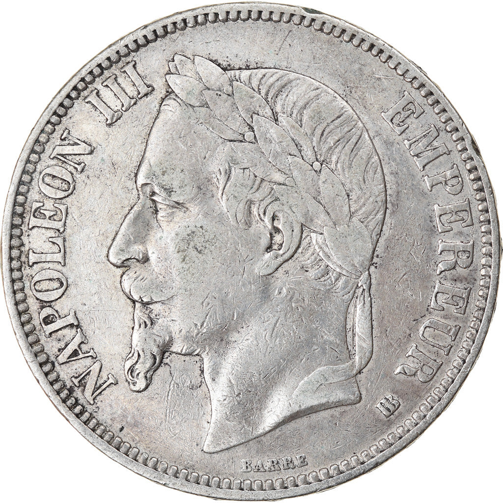 Coin, France, Napoléon III, 5 Francs, 1869, Strasbourg, EF(40-45), Silver