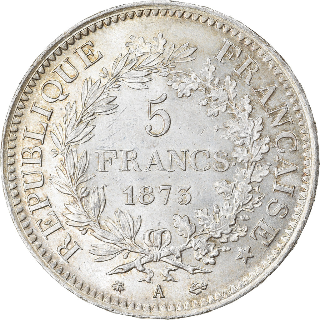 Coin, France, Hercule, 5 Francs, 1873, Paris, MS(63), Silver, KM:820.1