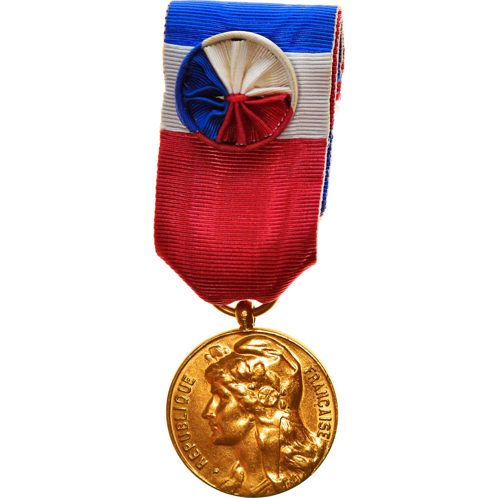 France, Industrie-Travail-Commerce, Medal, 1985, Excellent Quality, Gilt Bronze