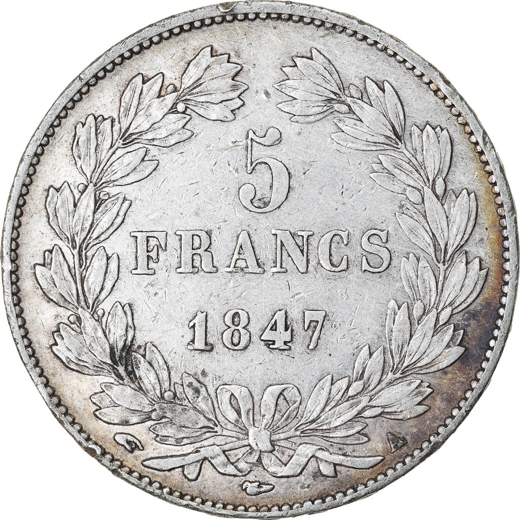 Coin, France, Louis-Philippe, 5 Francs, 1847, Paris, EF(40-45), Silver