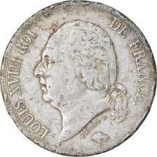 Coin, France, Louis XVIII, Louis XVIII, 5 Francs, 1824, Rouen, VF(20-25)