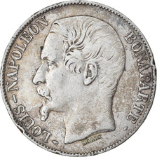Moneda, Francia, Napoléon III, 5 Francs, 1852, Paris, BC+, Plata, KM:773.1