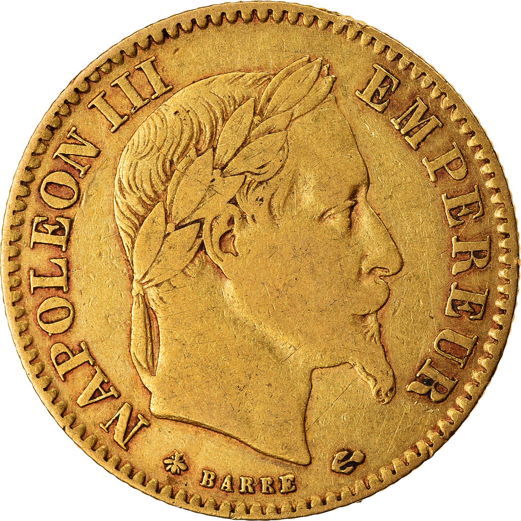 Moneta, Francia, Napoleon III, Napoléon III, 10 Francs, 1868, Paris, BB, Oro