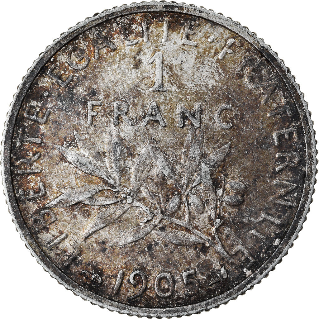 Coin, France, Semeuse, Franc, 1905, Paris, AU(50-53), Silver, KM:844.1