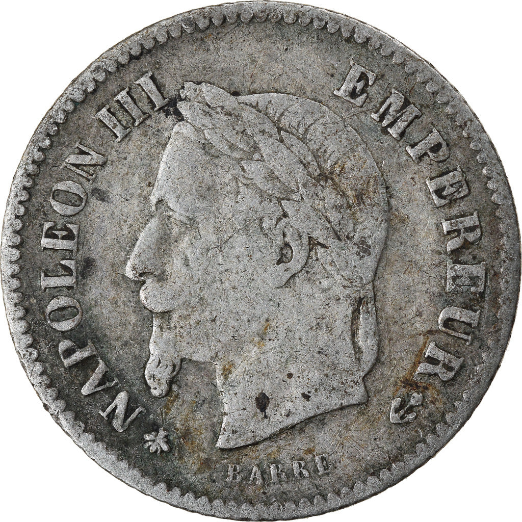 Moneda, Francia, Napoleon III, Napoléon III, 20 Centimes, 1867, Paris, MBC