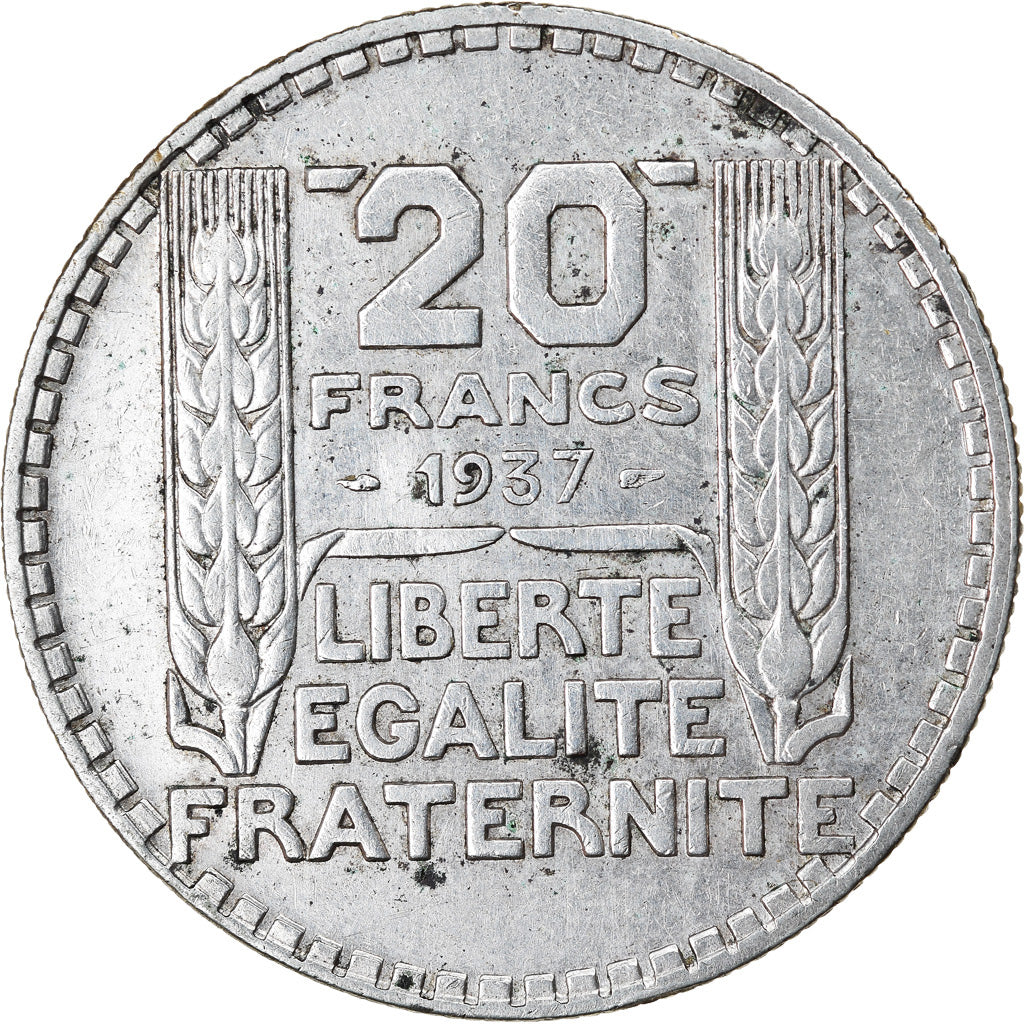Coin, France, Turin, 20 Francs, 1937, Paris, EF(40-45), Silver, KM:879