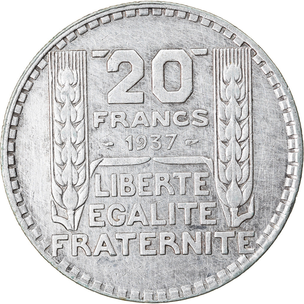 Coin, France, Turin, 20 Francs, 1937, Paris, EF(40-45), Silver, KM:879
