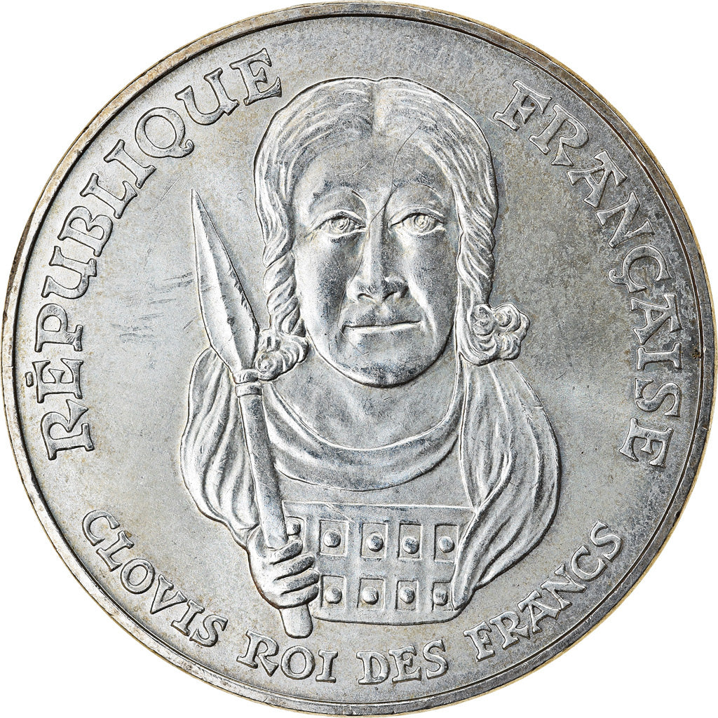 Coin, France, Clovis, 100 Francs, 1996, MS(63), Silver, KM:1180, Gadoury:953