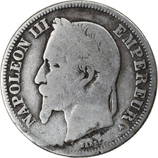 Moneda, Francia, Napoleon III, Napoléon III, 2 Francs, 1868, Paris, BC+, Plata