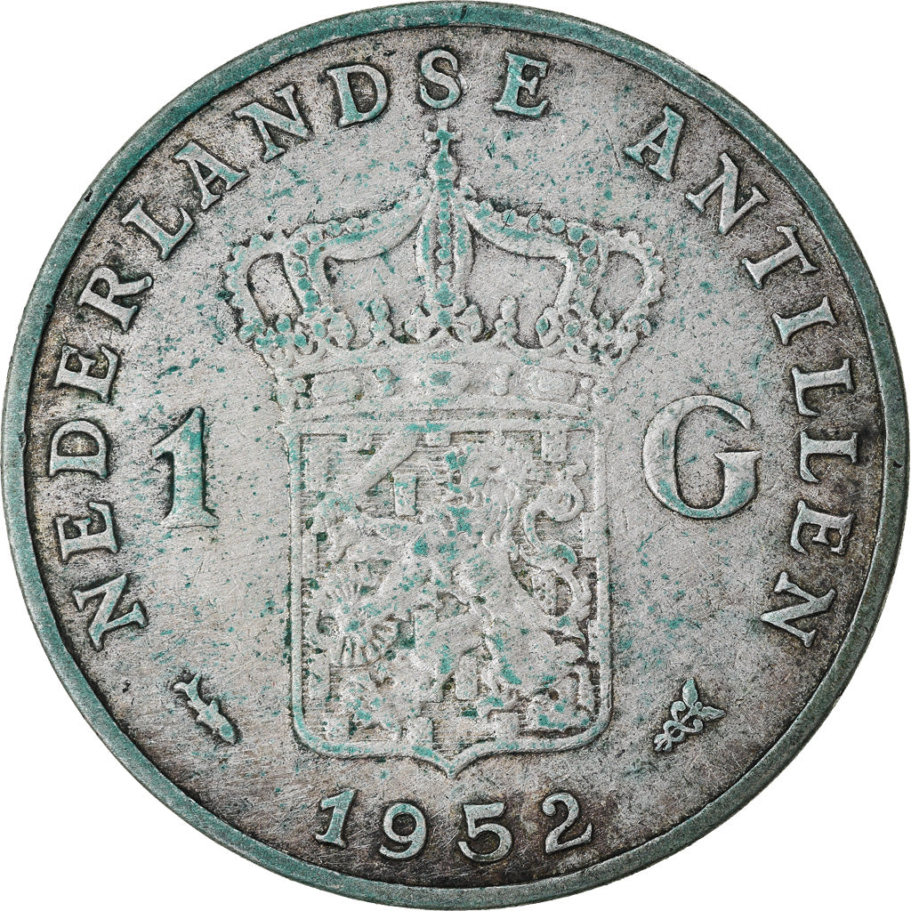 Coin, Netherlands Antilles, Juliana, Gulden, 1952, EF(40-45), Silver, KM:2