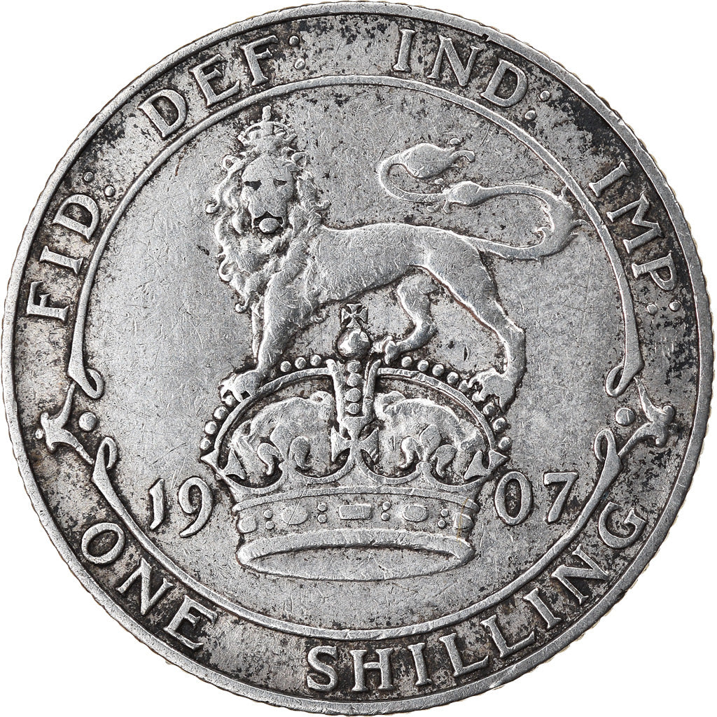 Coin, Great Britain, Edward VII, Shilling, 1907, EF(40-45), Silver, KM:800