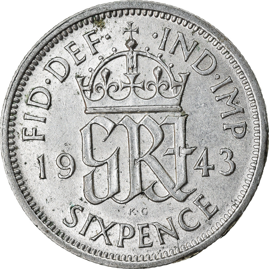 Moneta, Gran Bretagna, George VI, 6 Pence, 1943, SPL-, Argento, KM:852