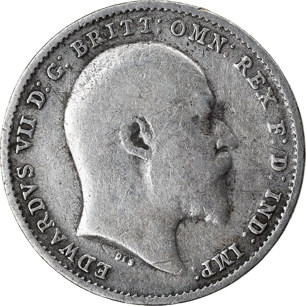 Coin, Great Britain, Edward VII, 3 Pence, 1908, VF(30-35), Silver, KM:797.2