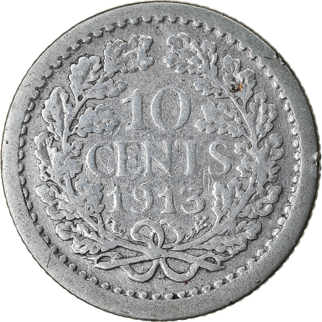Münze, Niederlande, Wilhelmina I, 10 Cents, 1913, SS, Silber, KM:145