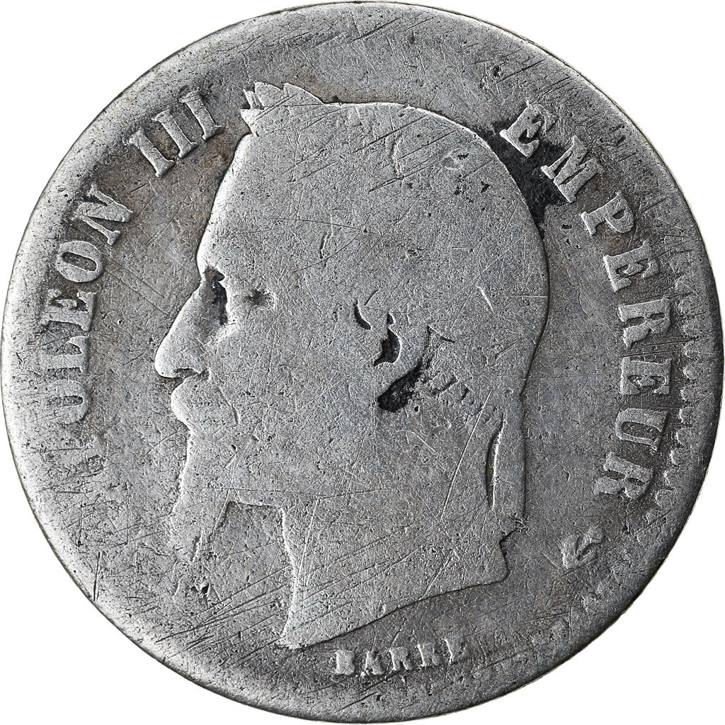 Moeda, França, Napoleon III, Napoléon III, 50 Centimes, 1864, Strasbourg