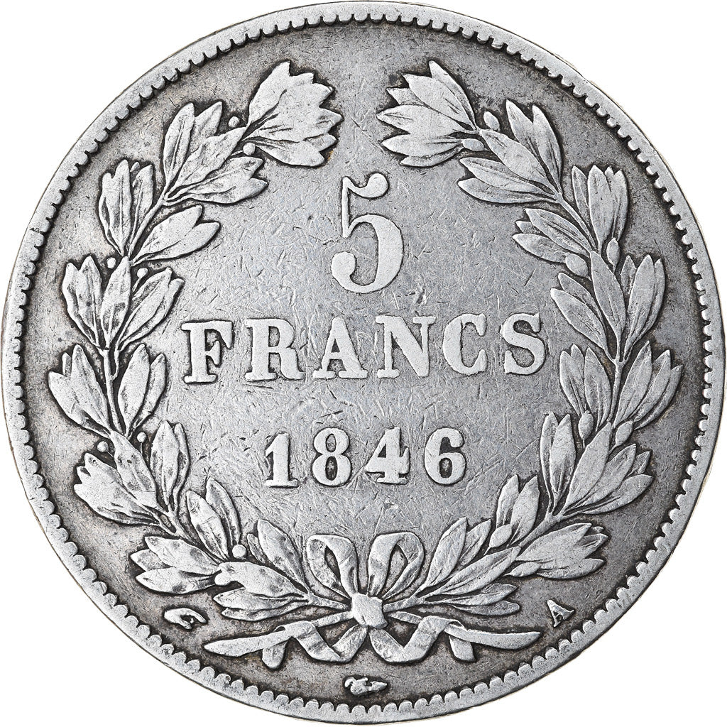 Coin, France, Louis-Philippe, 5 Francs, 1846, Paris, VF(30-35), Silver, KM:749.1
