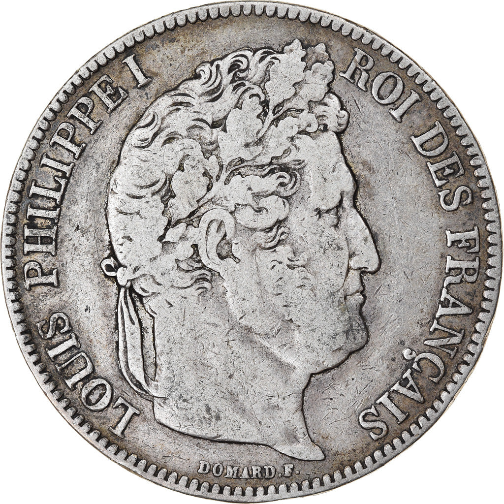 Moneta, Francia, Louis-Philippe, 5 Francs, 1840, Strasbourg, MB+, Argento