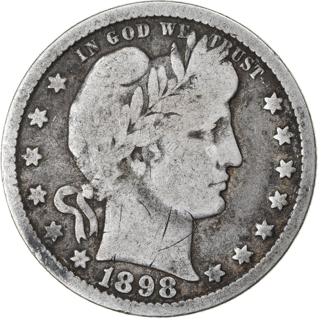 Coin, United States, Barber Quarter, Quarter, 1898, U.S. Mint, New Orleans