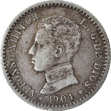 Coin, Spain, Alfonso XIII, 50 Centimos, 1904, EF(40-45), Silver, KM:723