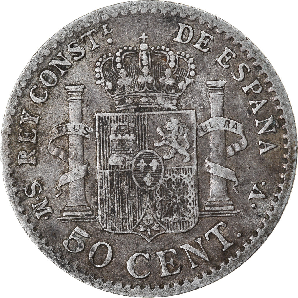 Coin, Spain, Alfonso XIII, 50 Centimos, 1904, EF(40-45), Silver, KM:723