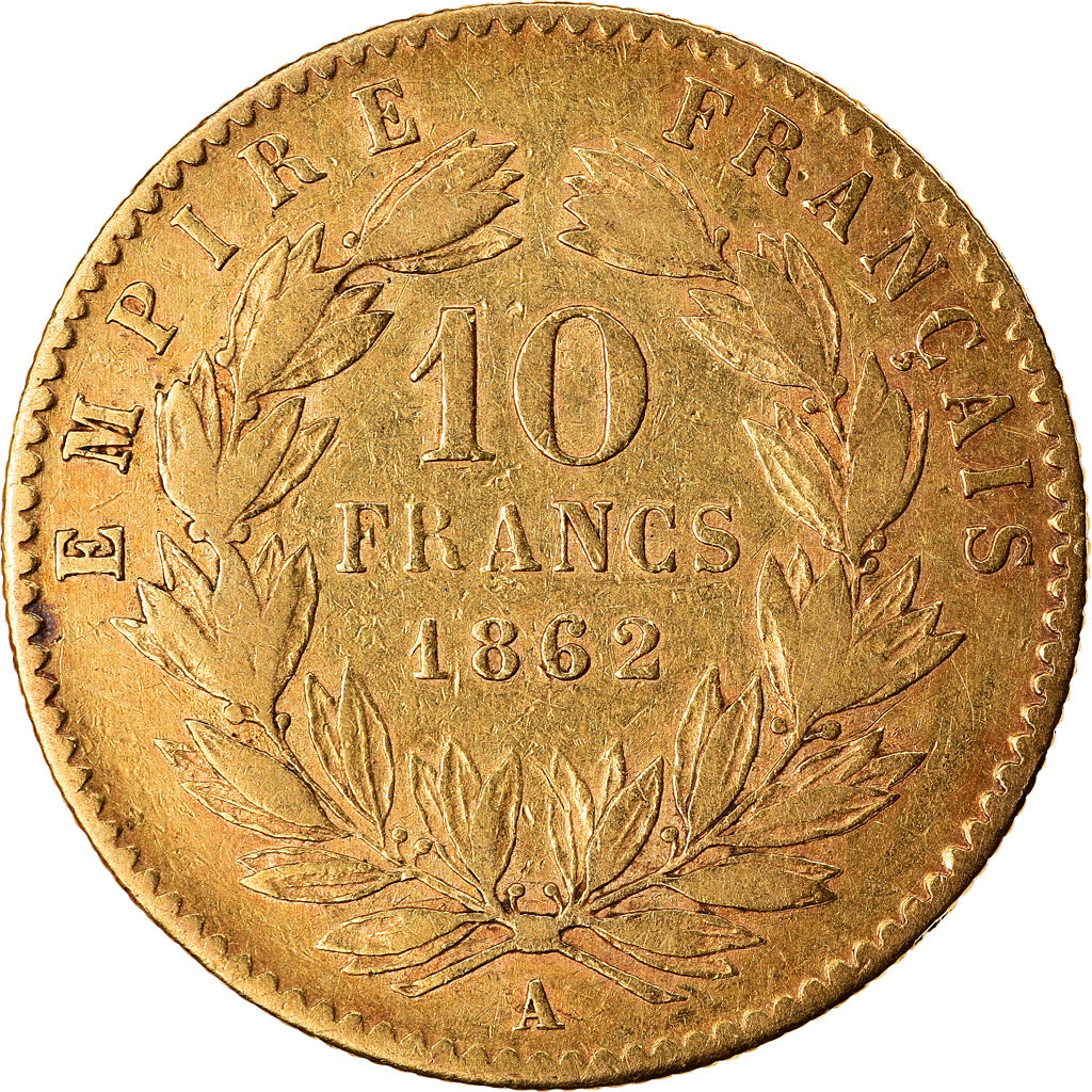 Moeda, França, Napoleon III, Napoléon III, 10 Francs, 1862, Paris, EF(40-45)