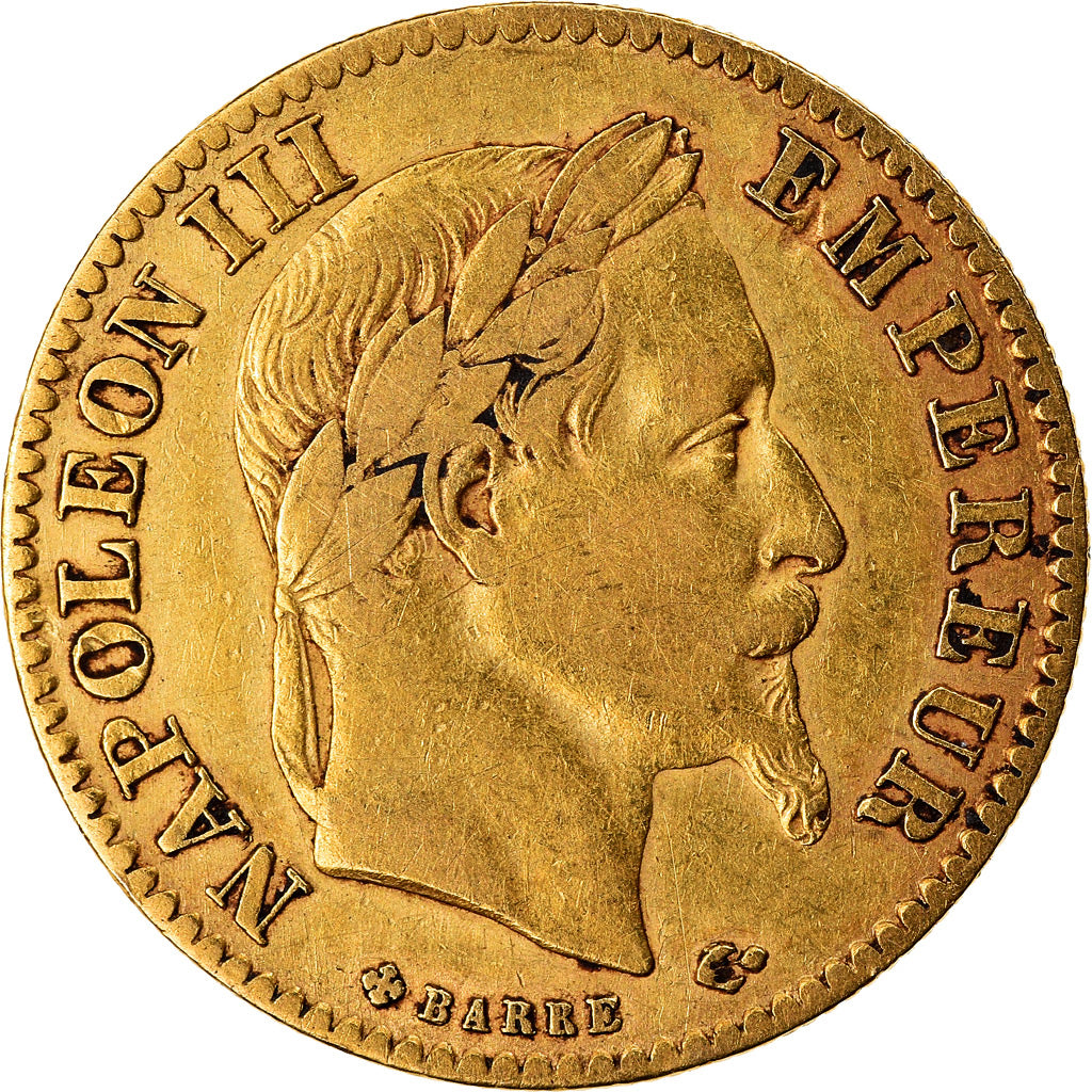 Moneda, Francia, Napoleon III, Napoléon III, 10 Francs, 1866, Strasbourg, MBC