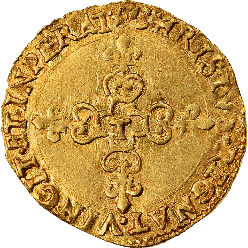 Moeda, França, Louis XIII, Ecu d'or au soleil, Ecu d'or, 1617, Nantes
