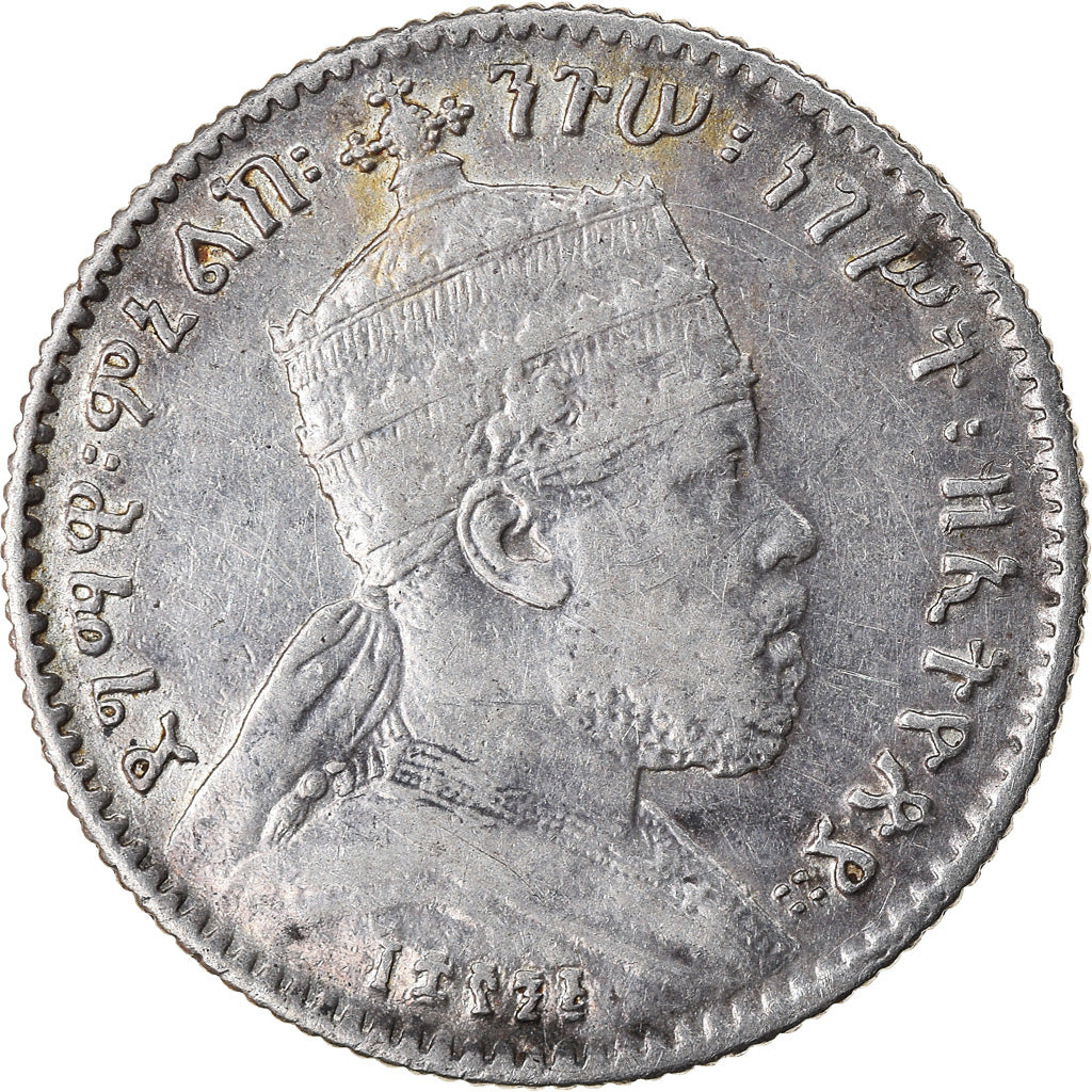 Münze, Äthiopien, Menelik II, Gersh, 1895 (1902-03), SS+, Silber, KM:12